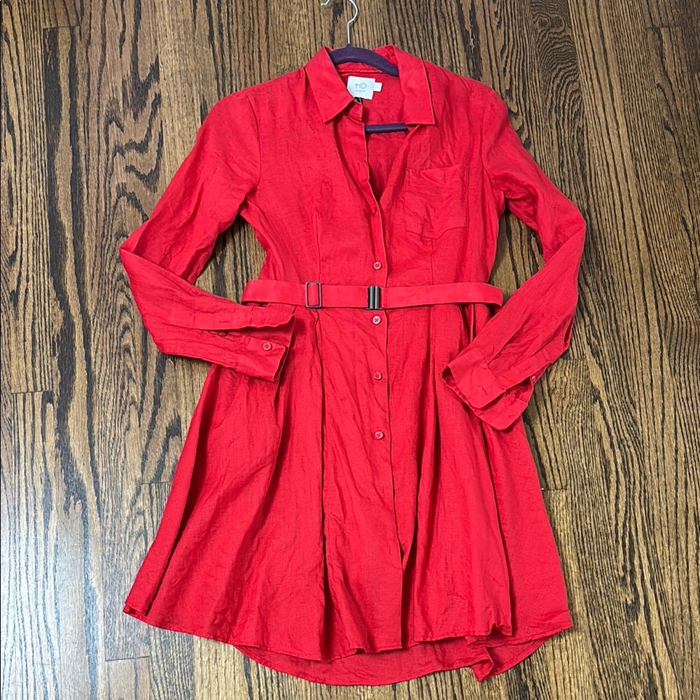 Anthropologie Linen Button Down Dress
